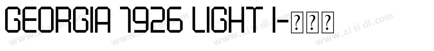 Georgia 1926 Light I字体转换
